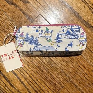 NWT! Rare Roller Rabbit Ski Toile Makeup Bag size small